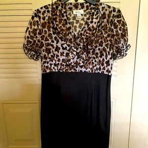 Leopard black dress